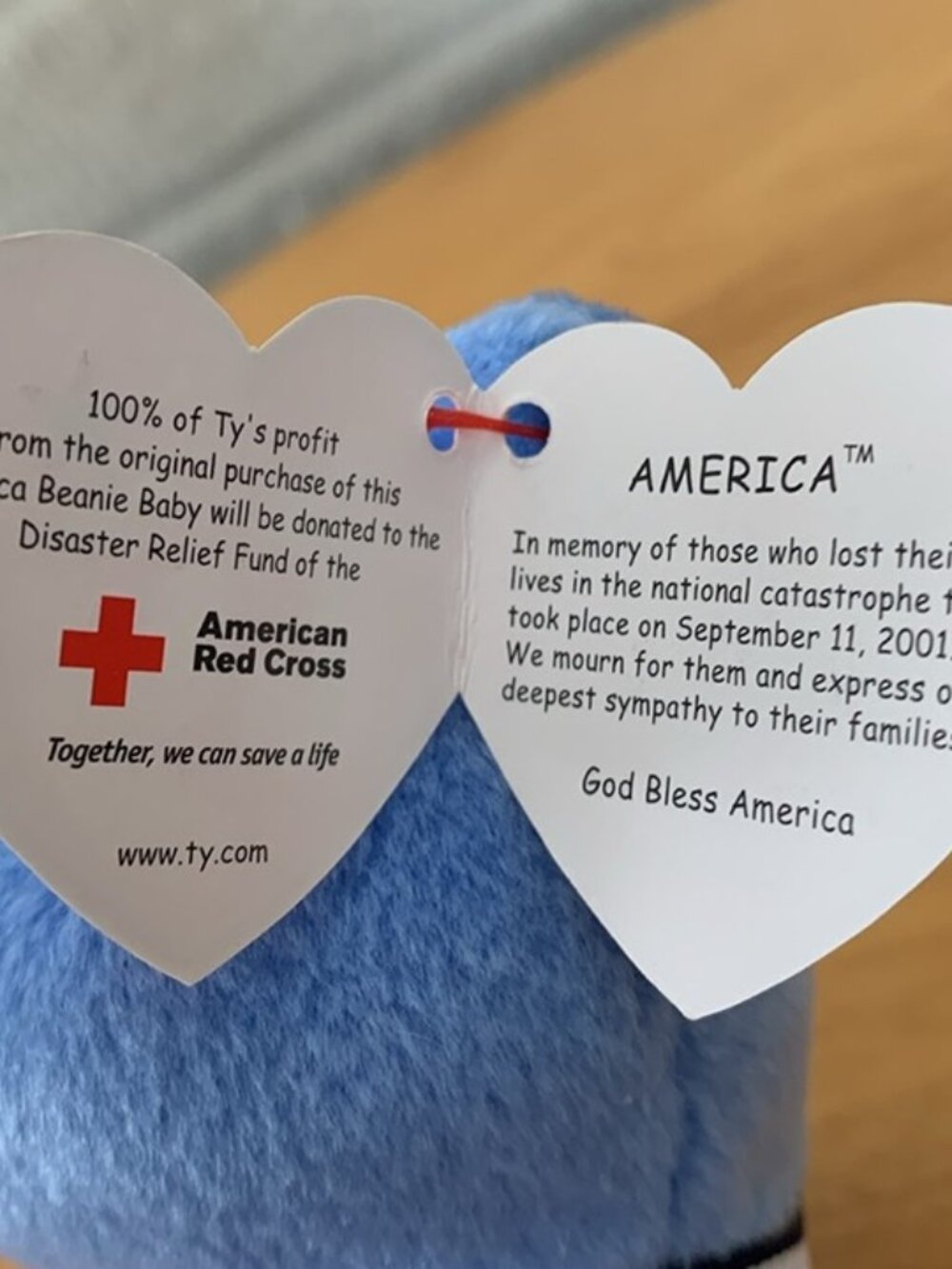 Ty Beanie Baby 9/11 Memorial 4506 America 2001 Patriotic Teddy Bear EUC - Picture 5 of 10